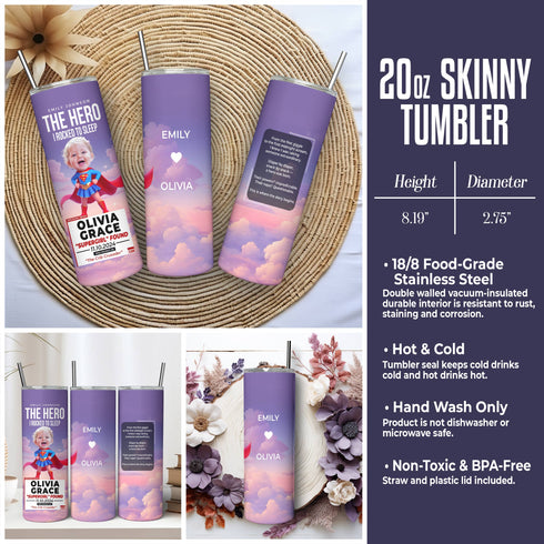 Personalized Supergirl Baby Tumbler – Custom CNN Breaking News Gift for Moms & Daughters